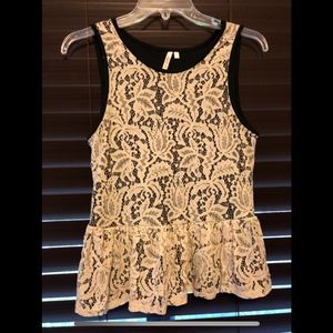 White Lace Peplum Top